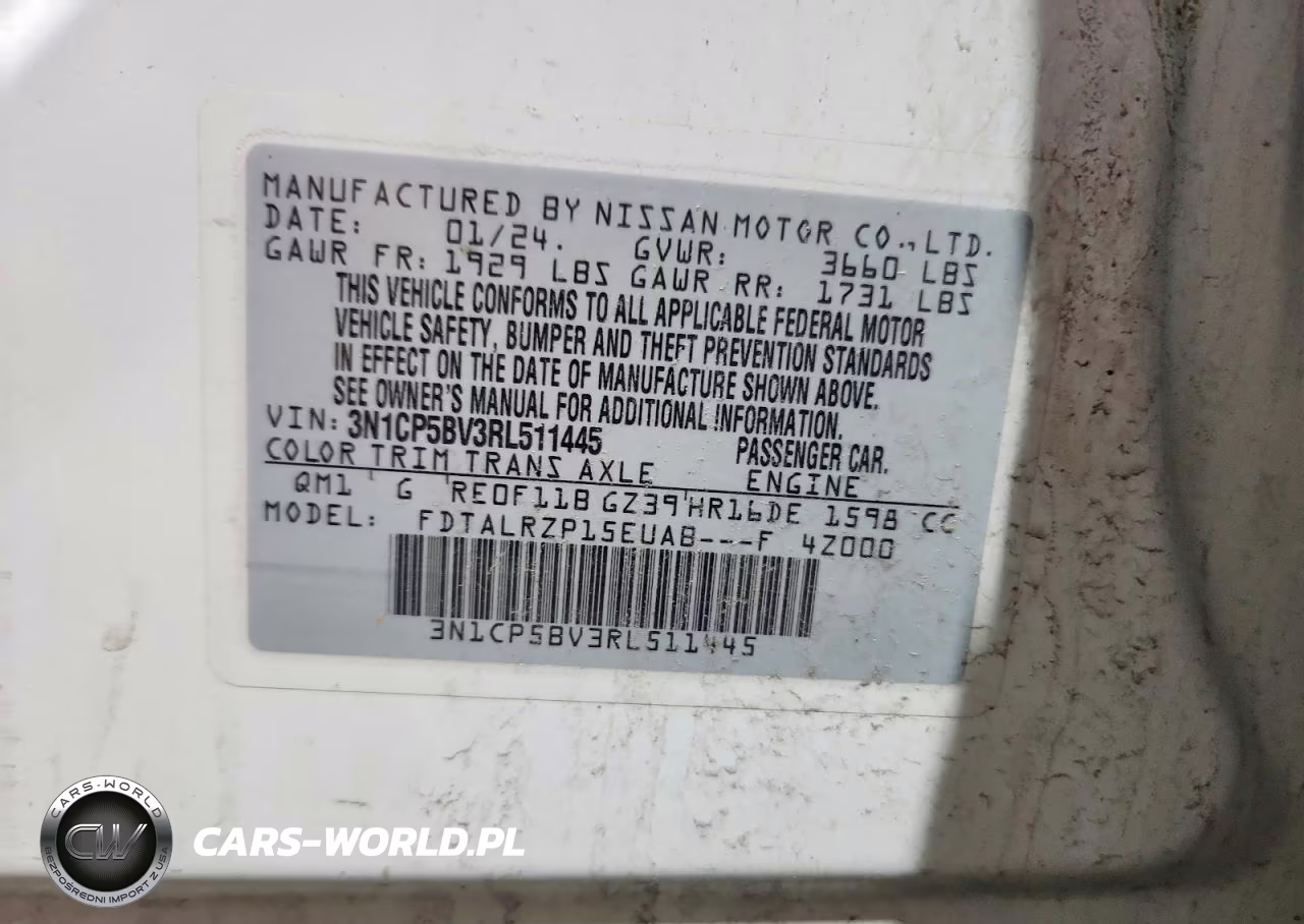 2024 Nissan Kicks S VIN:3N1CP5BV3RL511445 - 12