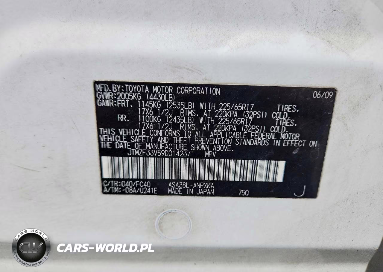 2009 Toyota Rav4 Base VIN:JTMZF33V59D014237 - 13