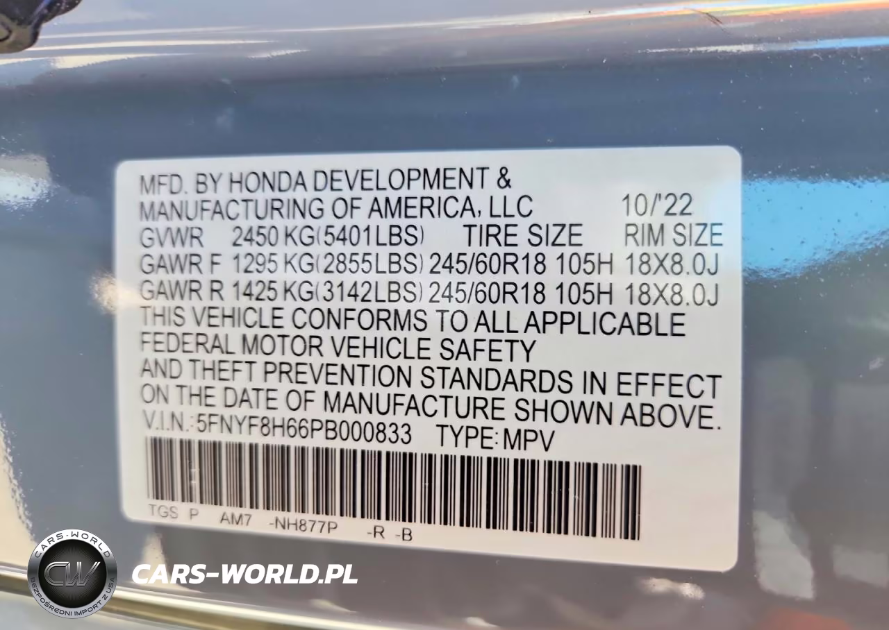 2023 Honda Passport Trail Sport VIN:5FNYF8H66PB000833 - 13