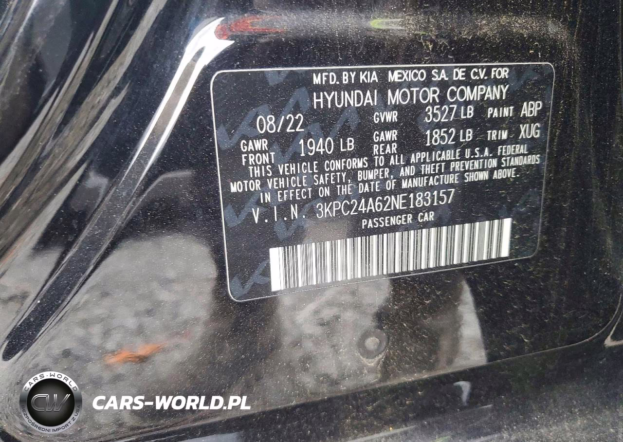 2022 Hyundai Accent Se VIN:3KPC24A62NE183157 - 12