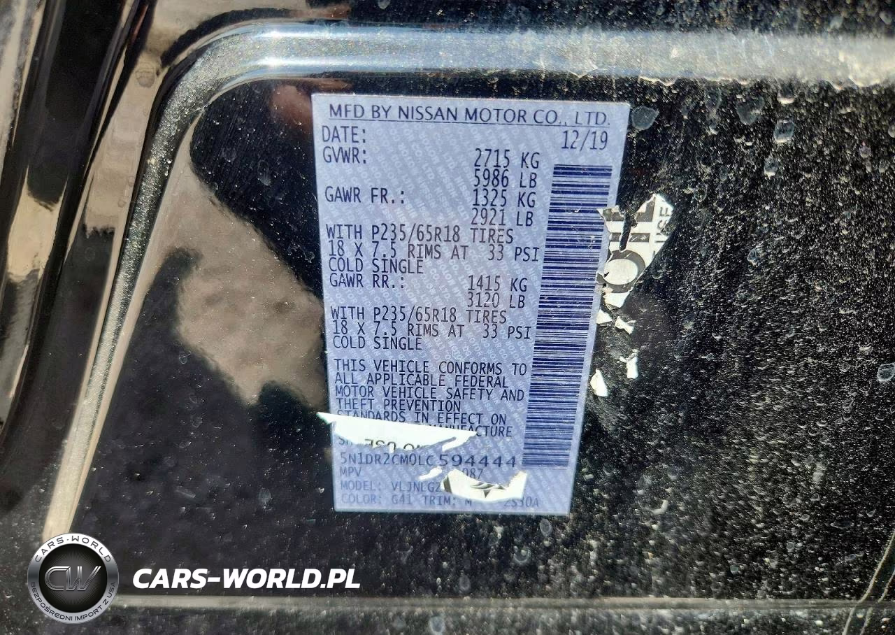 2020 Nissan Pathfinder Sl VIN:5N1DR2CM0LC594444 - 13