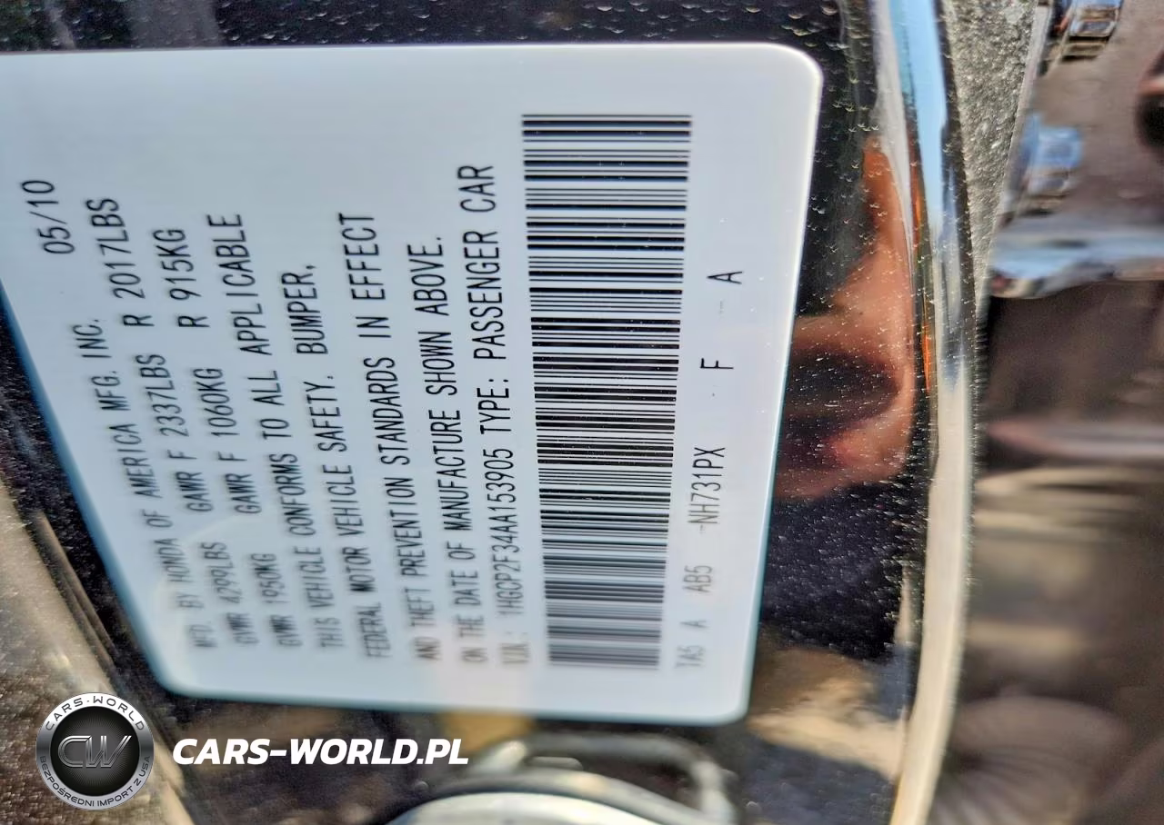 2010 Honda Accord Lx VIN:1HGCP2F34AA153905 - 12