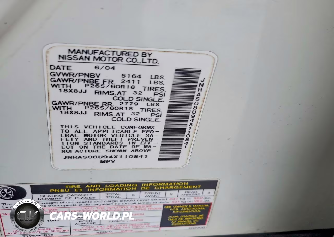 2004 Infiniti Fx35 Base VIN:JNRAS08U94X110841 - 13