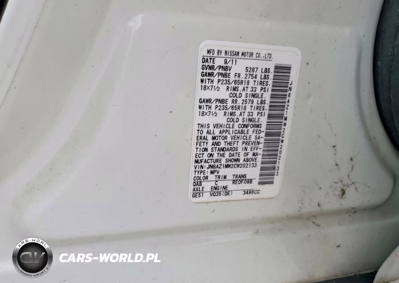2012 Nissan Murano S VIN:JN8AZ1MW2CW202133 - 13