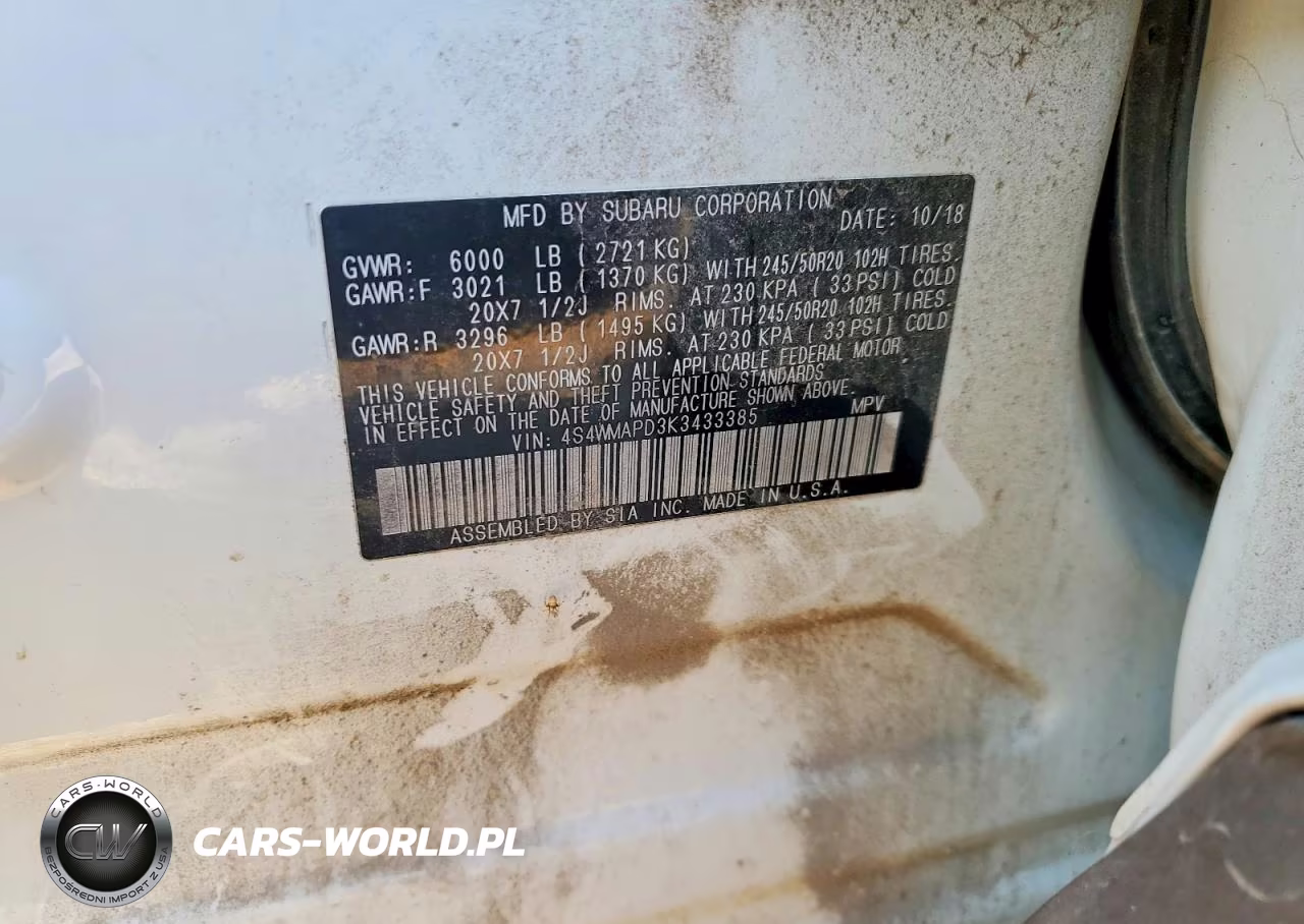 2019 Subaru Ascent Limited VIN:4S4WMAPD3K3433385 - 13