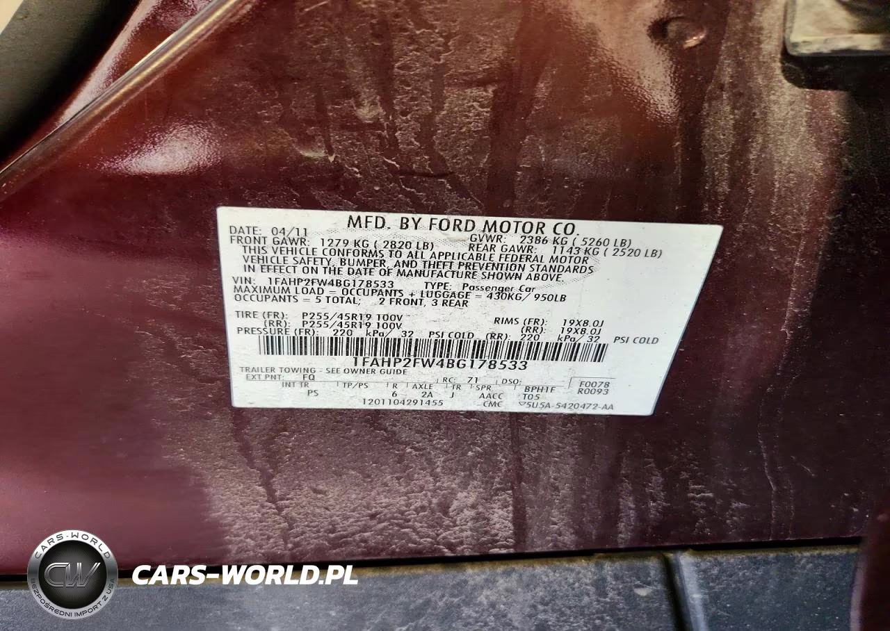 2011 Ford Taurus Limited VIN:1FAHP2FW4BG178533 - 12