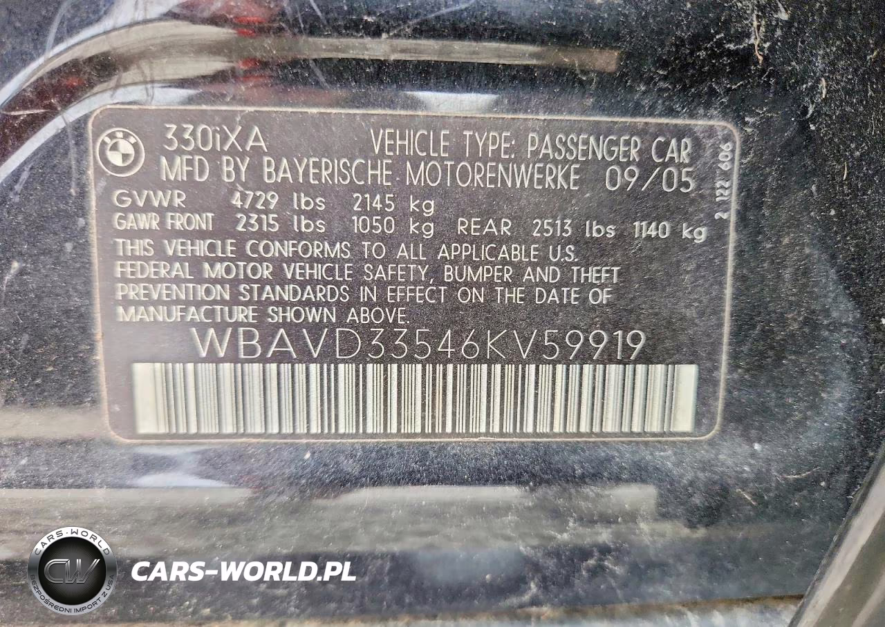 2006 BMW 330 Xi VIN:WBAVD33546KV59919 - 12