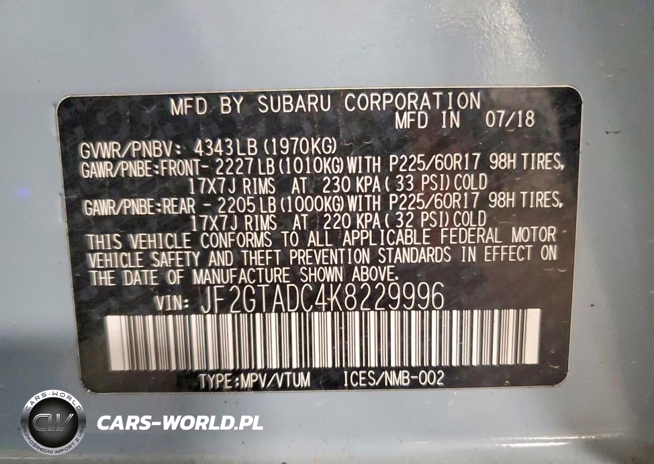 2019 Subaru Crosstrek Premium VIN:JF2GTADC4K8229996 - 13