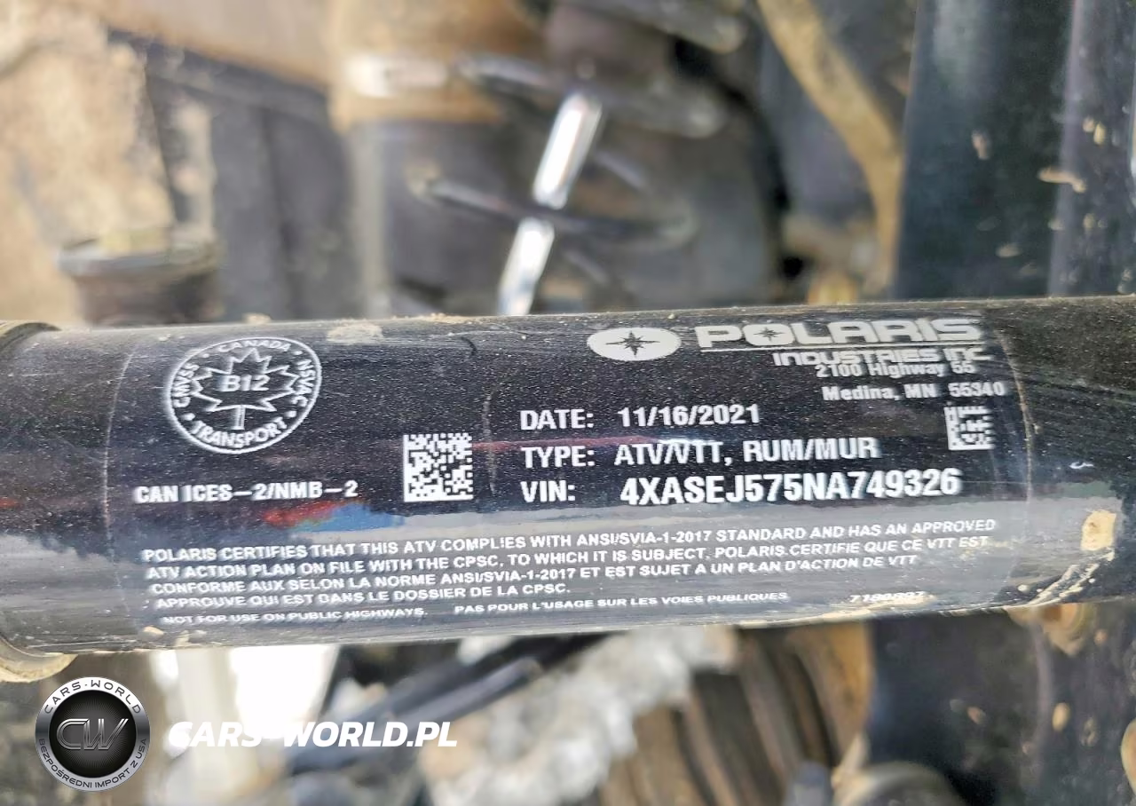 2022 Polaris Sporstman VIN:4XASEJ575NA749326 - 10