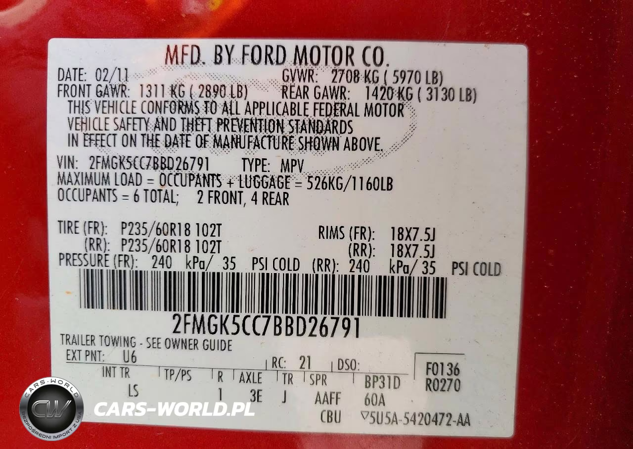 2011 Ford Flex Sel VIN:2FMGK5CC7BBD26791 - 14