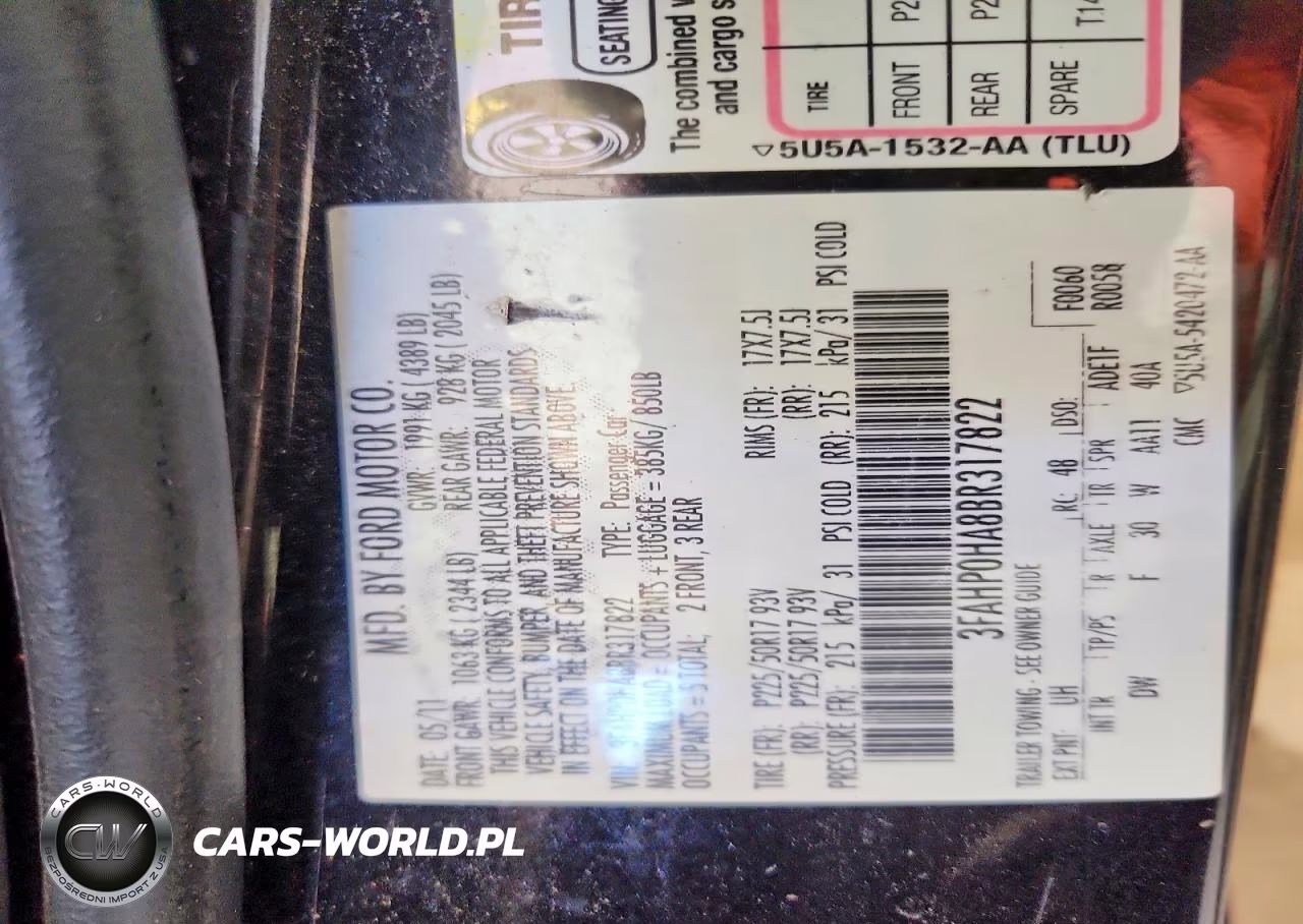 2011 Ford Fusion Se VIN:3FAHP0HA8BR317822 - 12