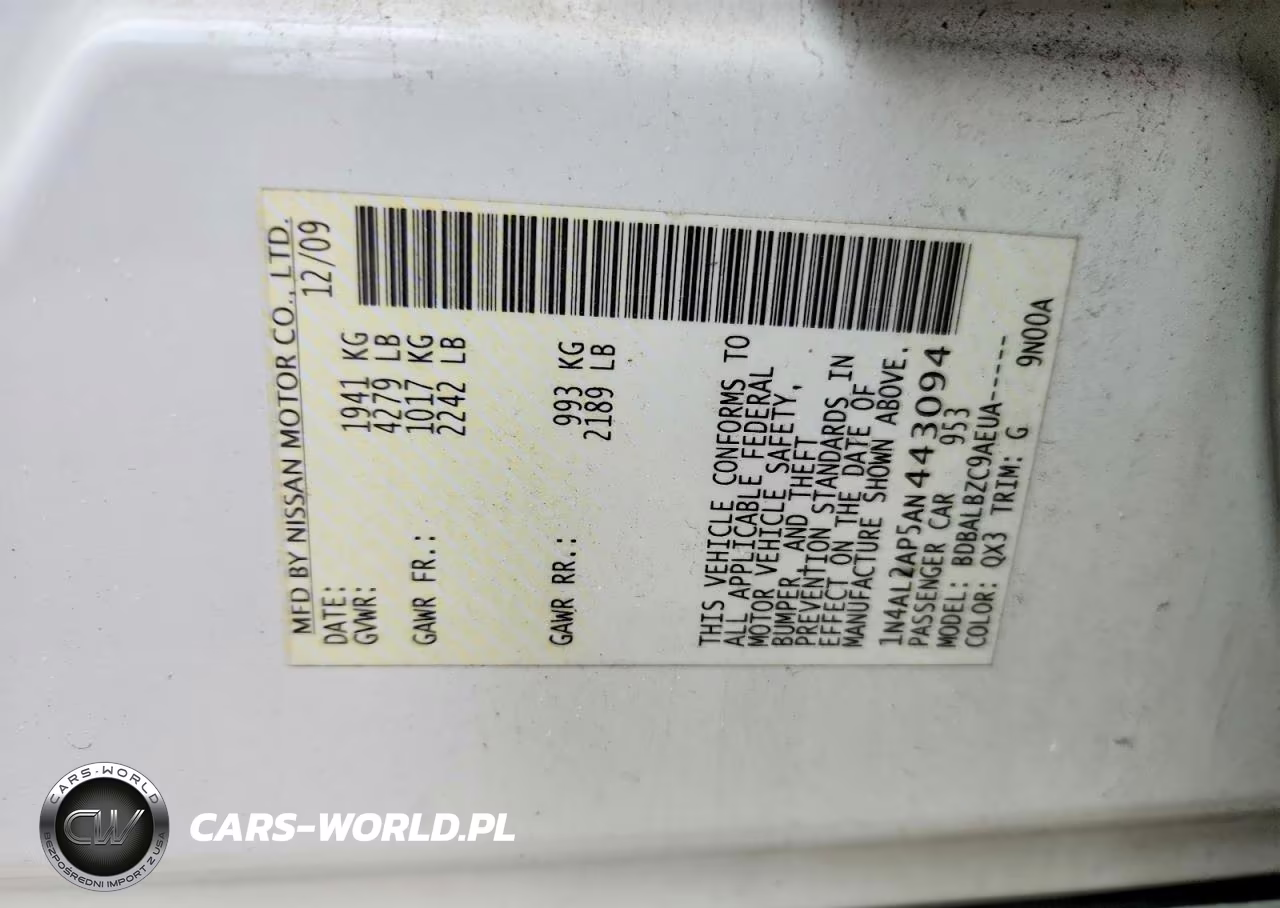 2010 Nissan Altima 2.5 VIN:1N4AL2AP5AN443094 - 12