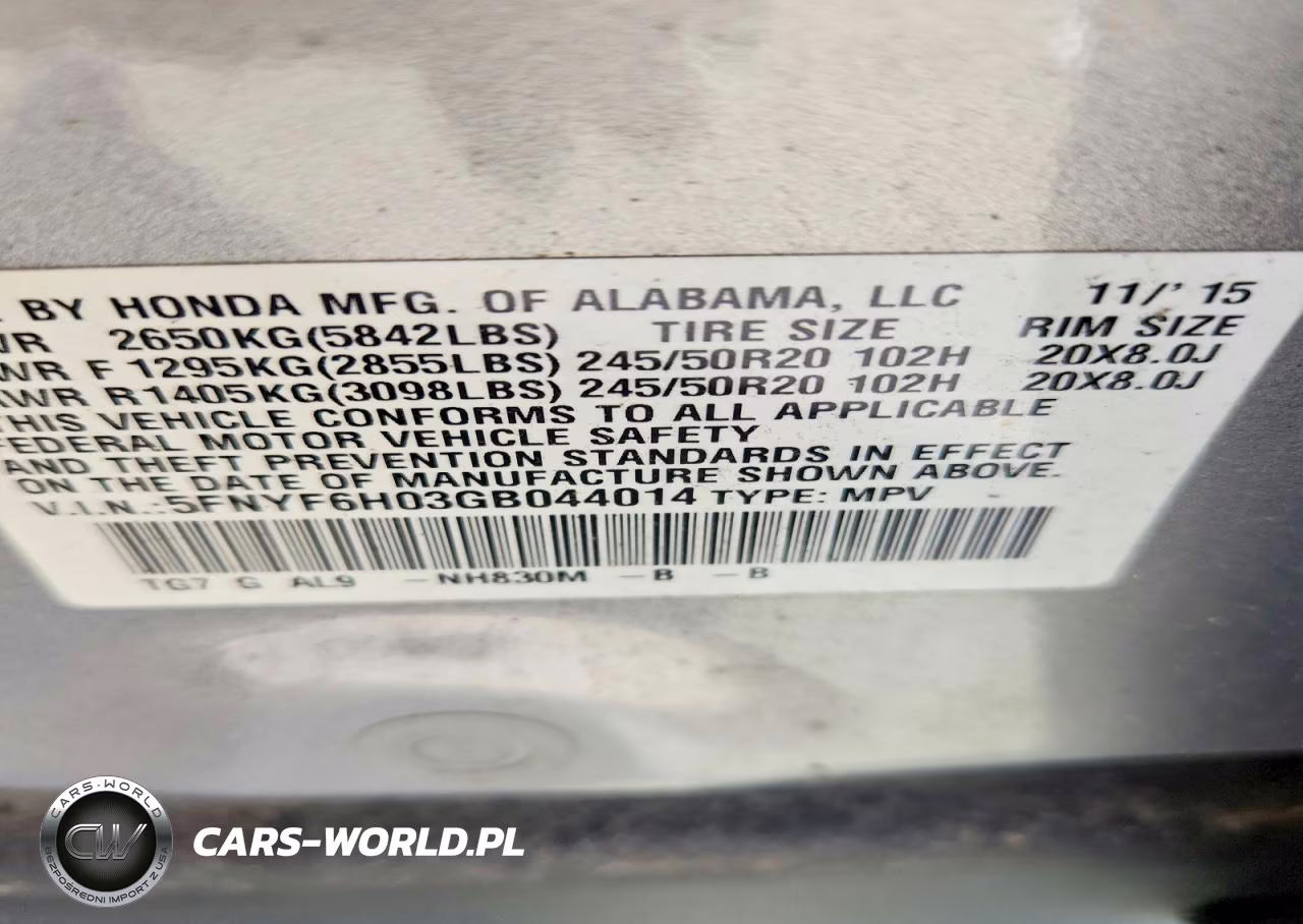 2016 Honda Pilot Elite VIN:5FNYF6H03GB044014 - 13