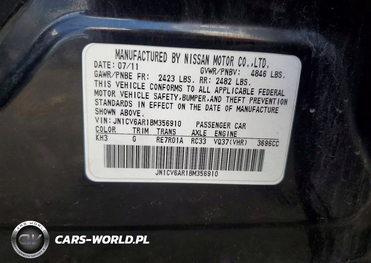 2011 Infiniti G37 Sedan X VIN:JN1CV6AR1BM356910 - 12