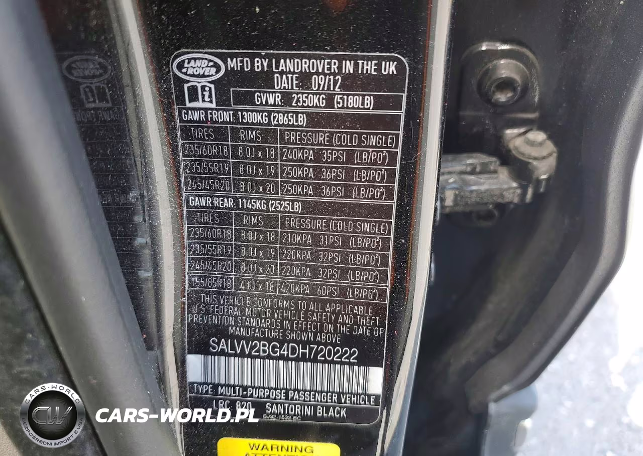 2013 Land Rover Range Rover Evoque Prestige Premium VIN:SALVV2BG4DH720222 - 13