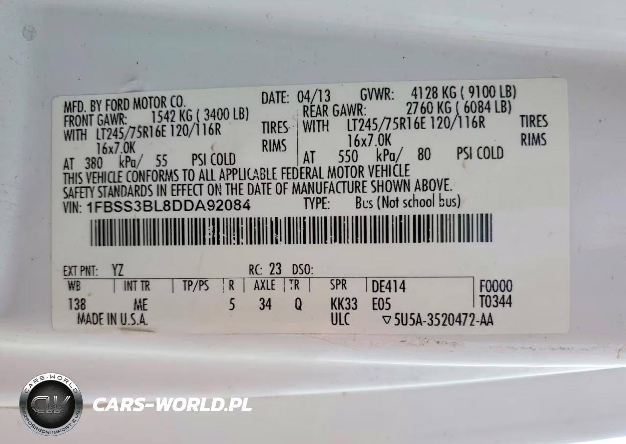 2013 Ford Econoline E350 Super Duty Wagon VIN:1FBSS3BL8DDA92084 - 13