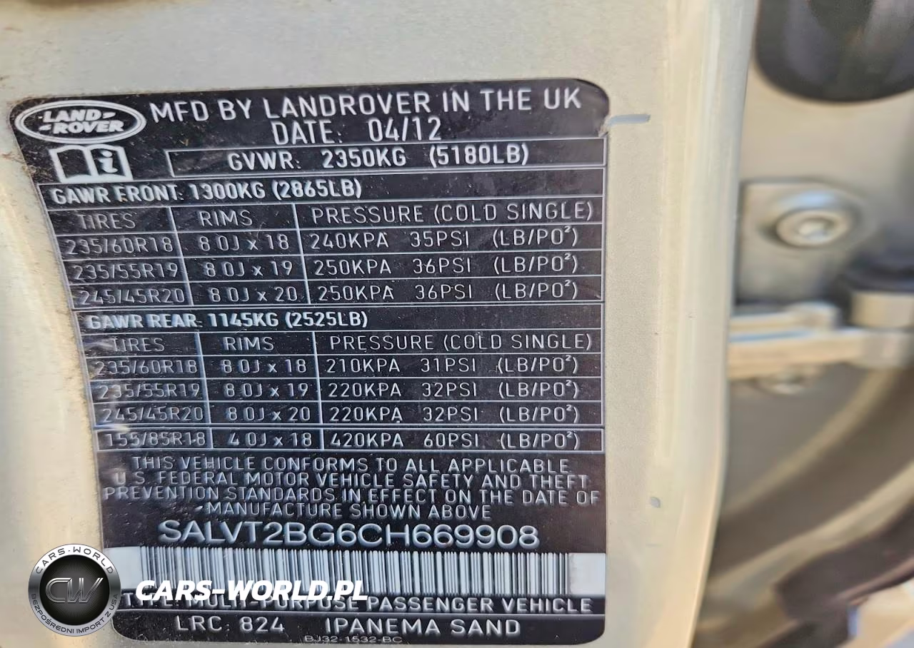 2012 Land Rover Range Rover Evoque Dynamic Premium VIN:SALVT2BG6CH669908 - 12