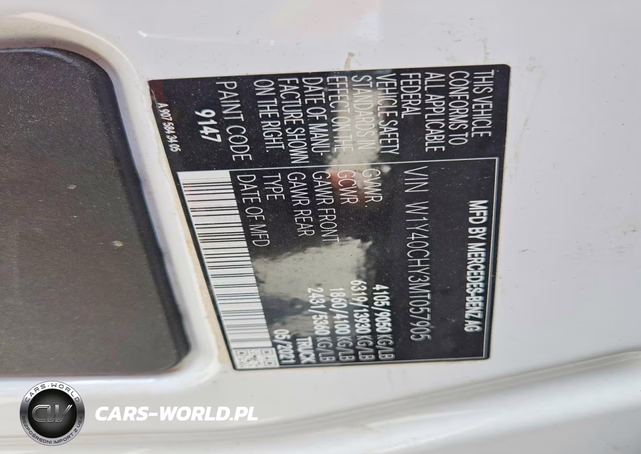 2021 Mercedes-Benz Sprinter 2500 Delivery Van VIN:W1Y40CHY3MT057905 - 13