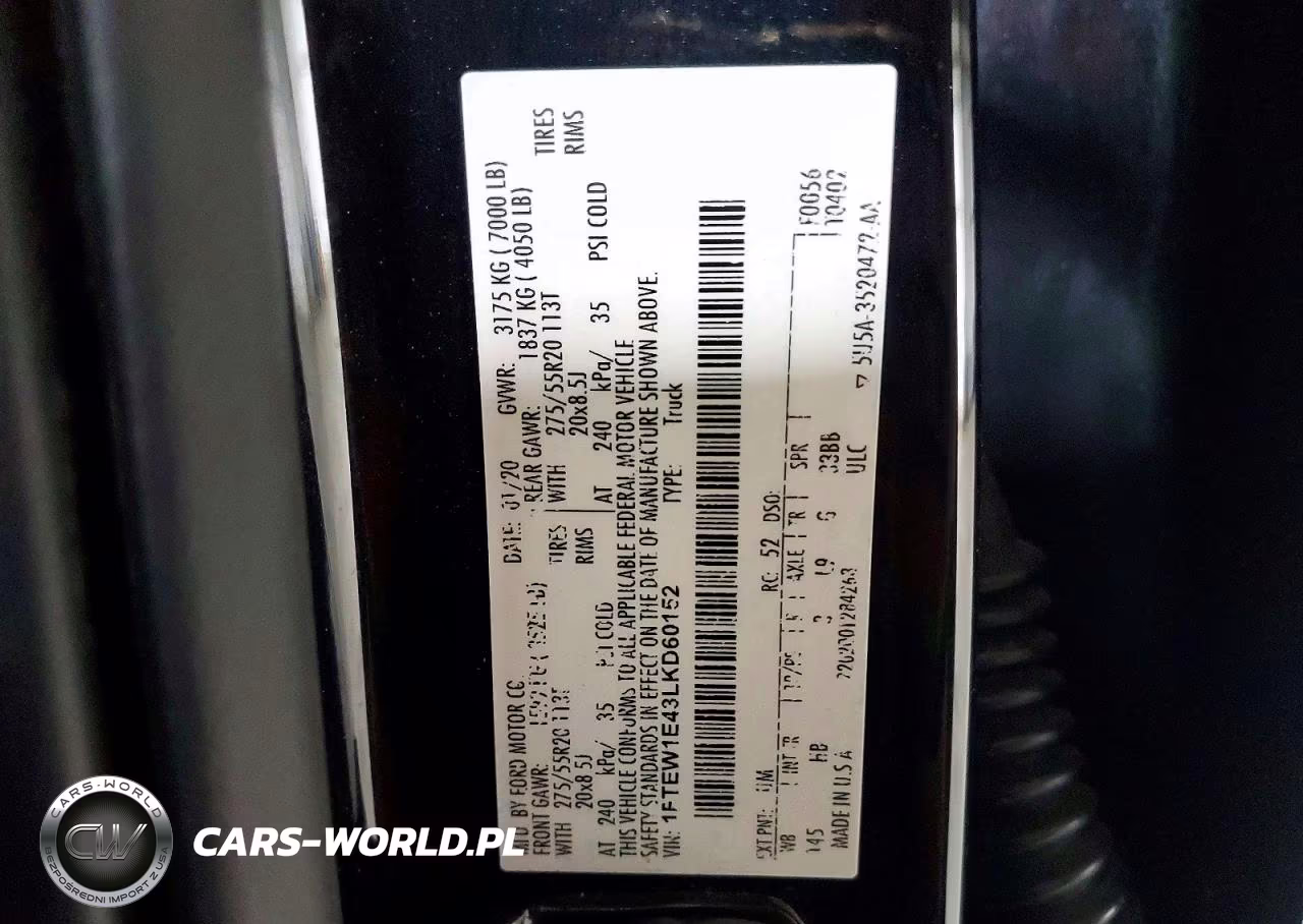 2020 Ford F150 Supercrew VIN:1FTEW1E43LKD60152 - 12