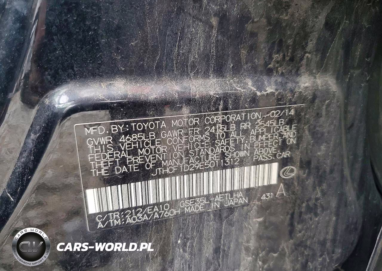 2014 Lexus Is 250 VIN:JTHCF1D29E5011312 - 12