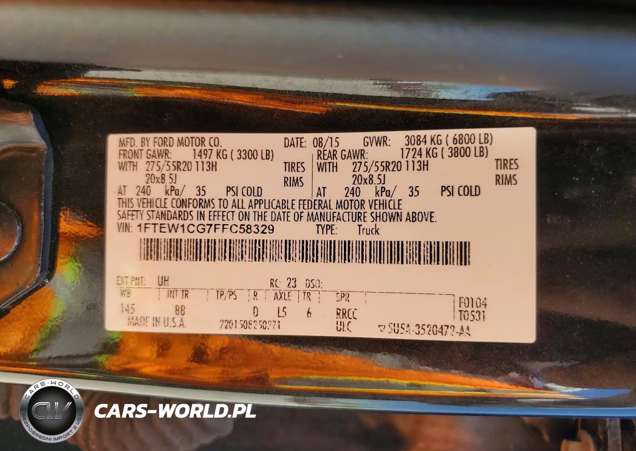 2015 Ford F150 Supercrew VIN:1FTEW1CG7FFC58329 - 12