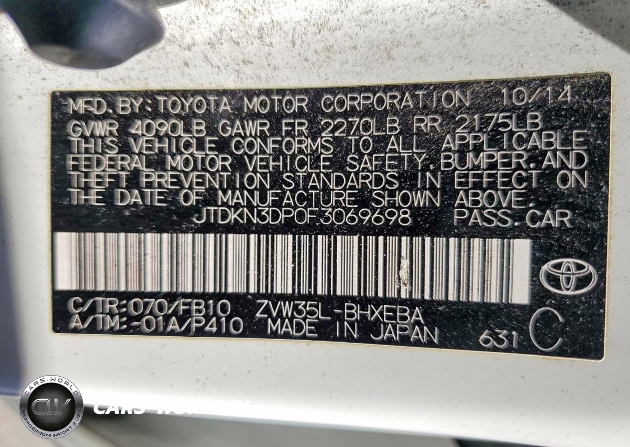 2015 Toyota Prius Plug-In Hybrid Base VIN:JTDKN3DP0F3069698 - 12