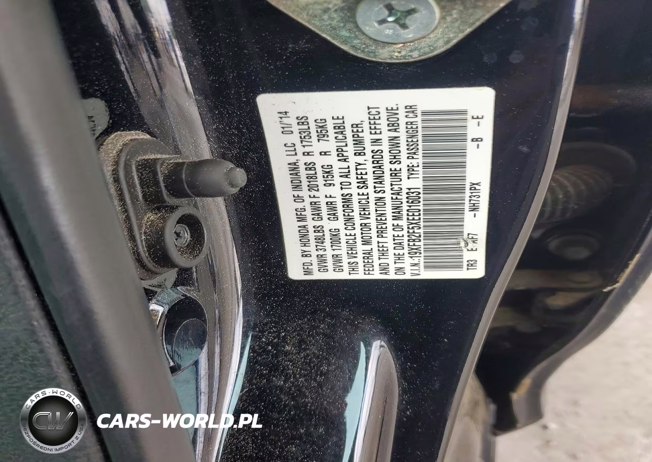 2014 Honda Civic Lx VIN:19XFB2F5XEE016031 - 12