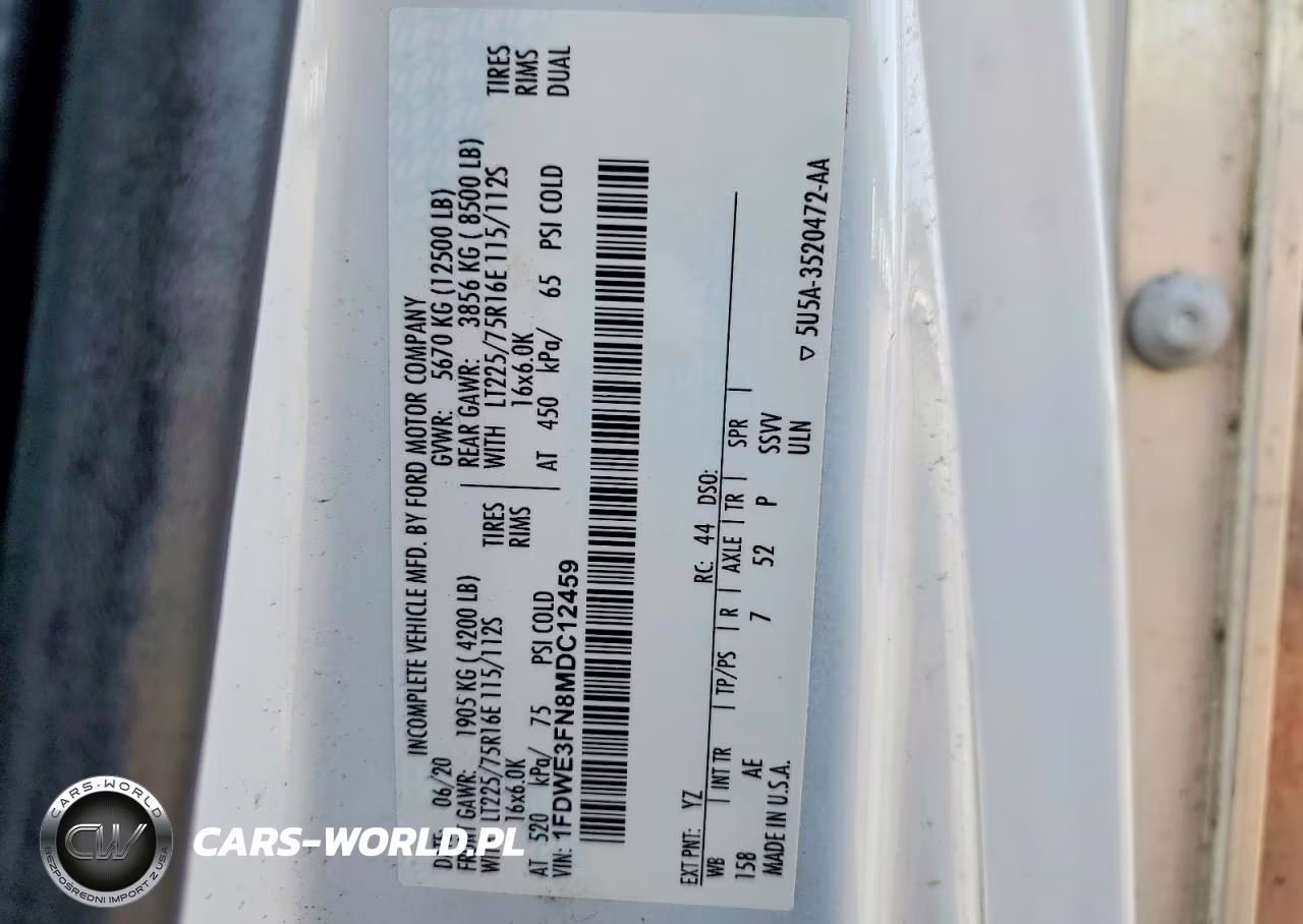 2021 Ford Econoline E350 Super Duty Cutaway Van VIN:1FDWE3FN8MDC12459 - 13