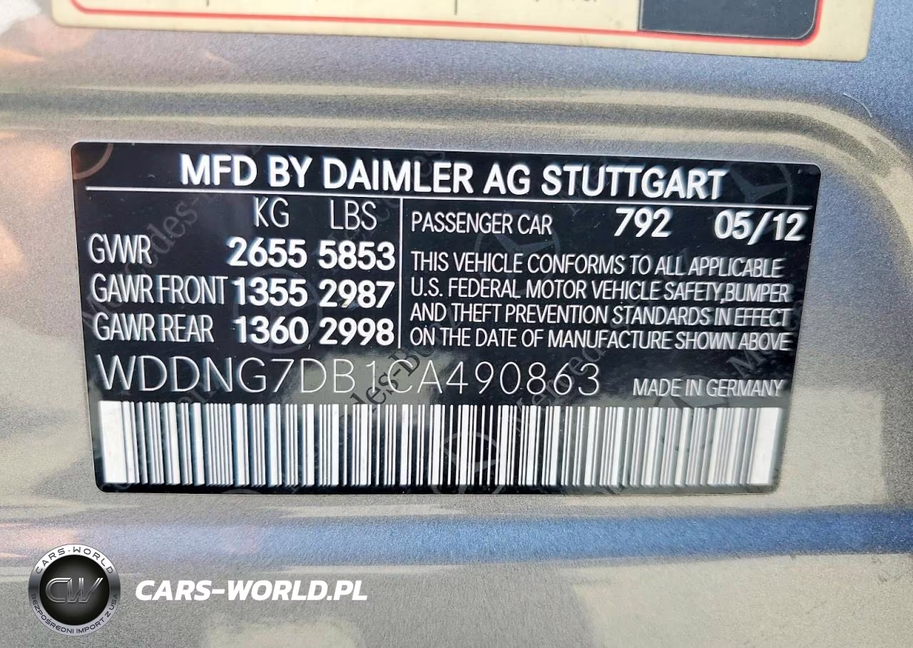 2012 Mercedes-Benz S 550 VIN:WDDNG7DB1CA490863 - 12
