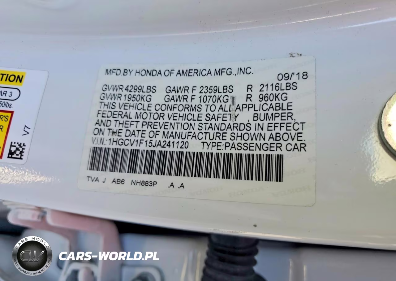 2018 Honda Accord Lx VIN:1HGCV1F15JA241120 - 13