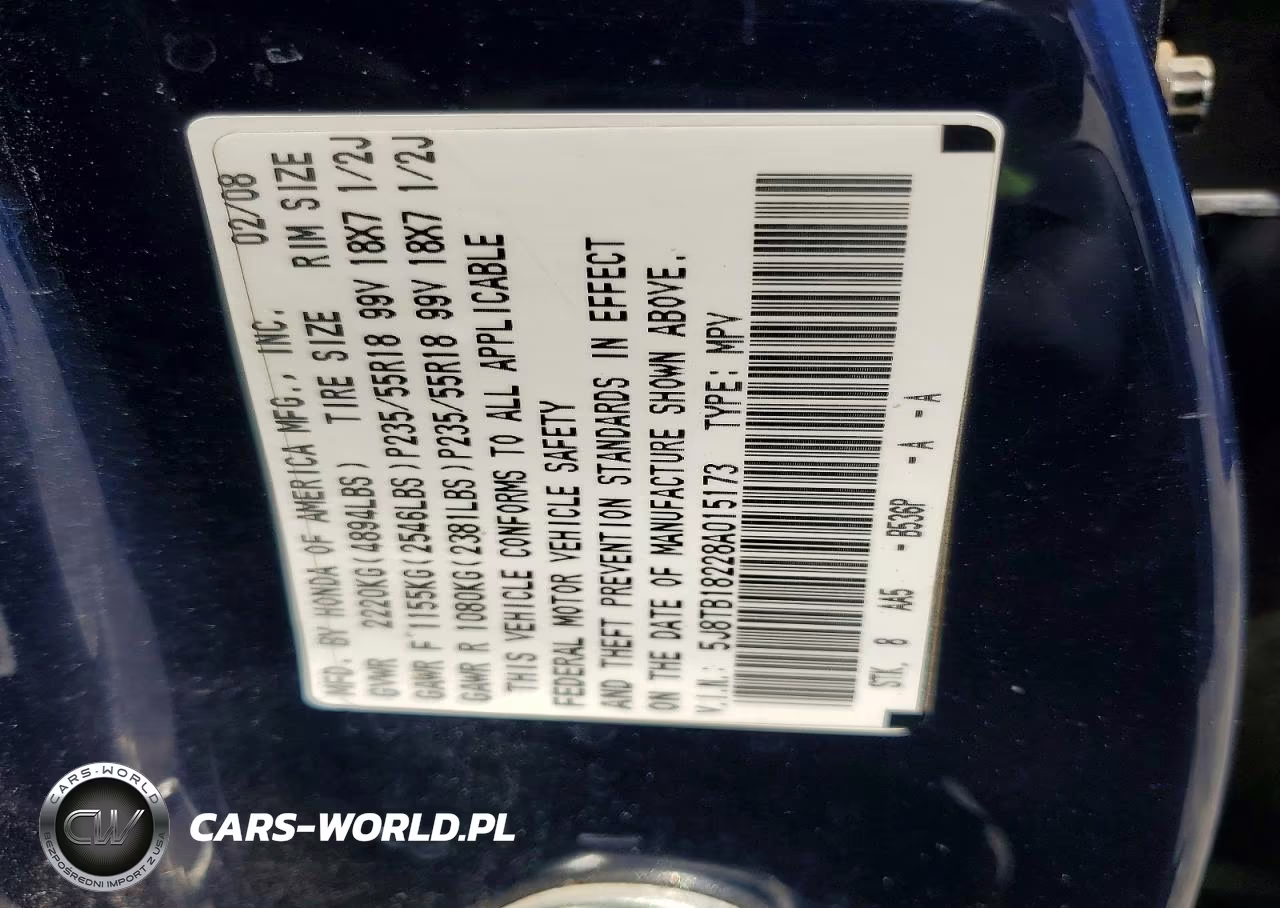 2008 Acura Rdx VIN:5J8TB18228A015173 - 13