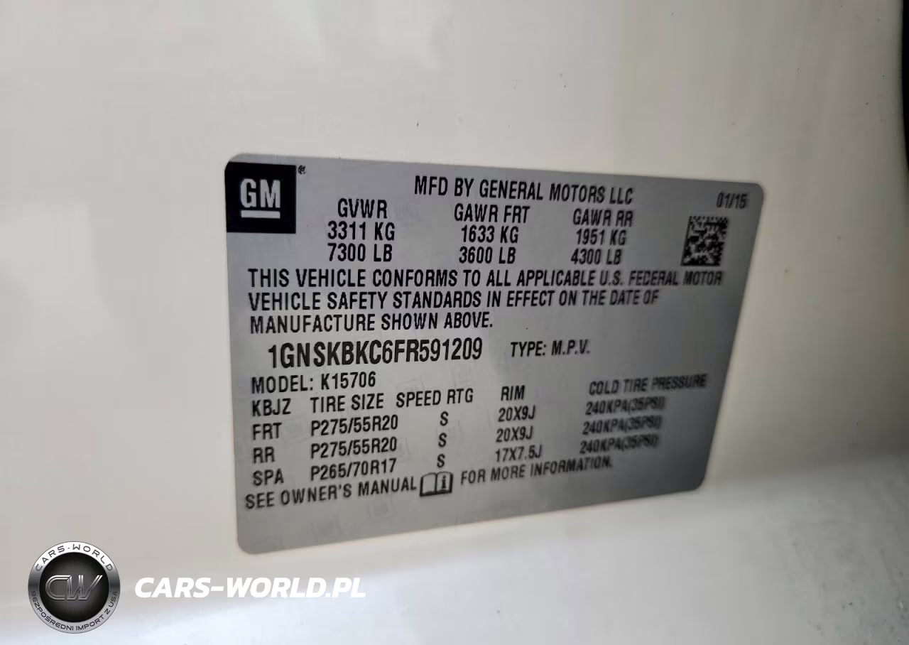 2015 Chevrolet Tahoe K1500 Lt VIN:1GNSKBKC6FR591209 - 13