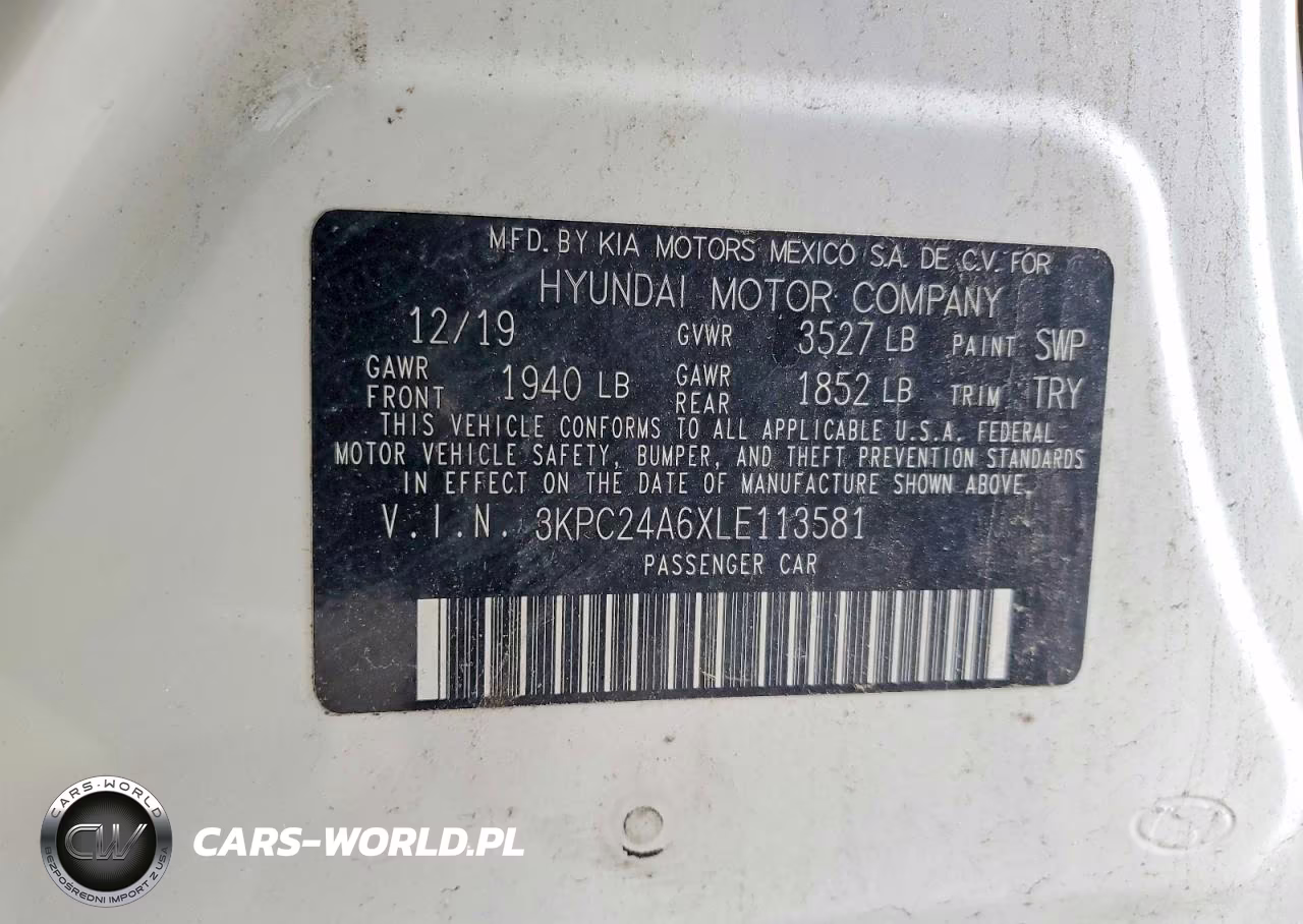 2020 Hyundai Accent Se VIN:3KPC24A6XLE113581 - 12