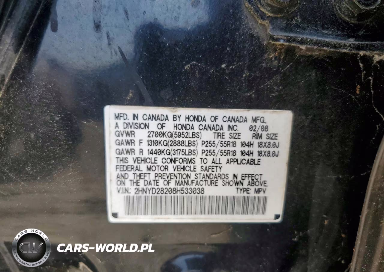 2008 Acura Mdx VIN:2HNYD28208H533038 - 12