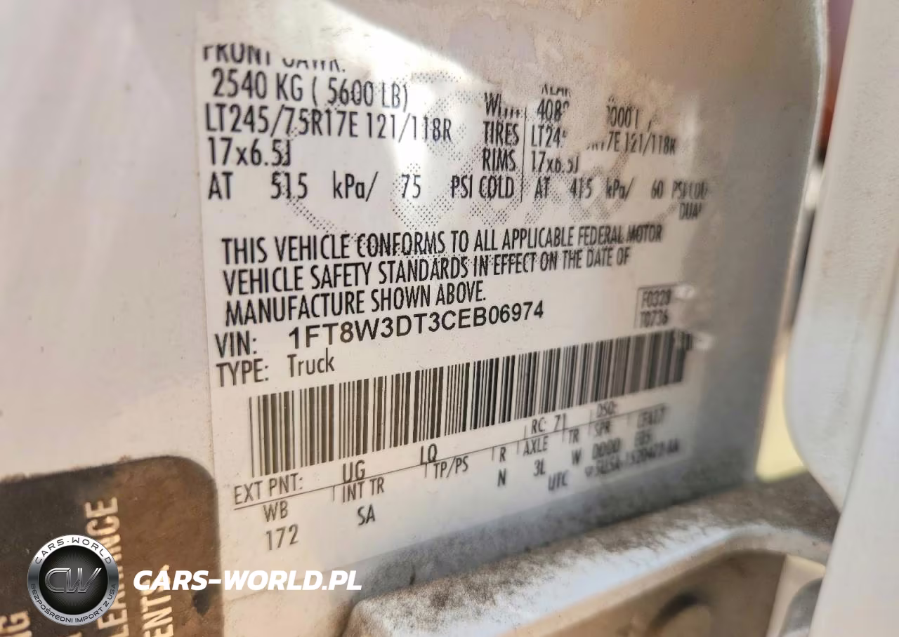 2012 Ford F350 Super Duty VIN:1FT8W3DT3CEB06974 - 12