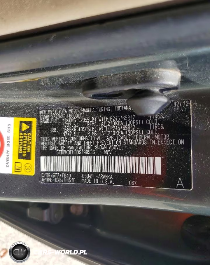2013 Toyota Highlander Base VIN:5TDBK3EH0DS198536 - 13