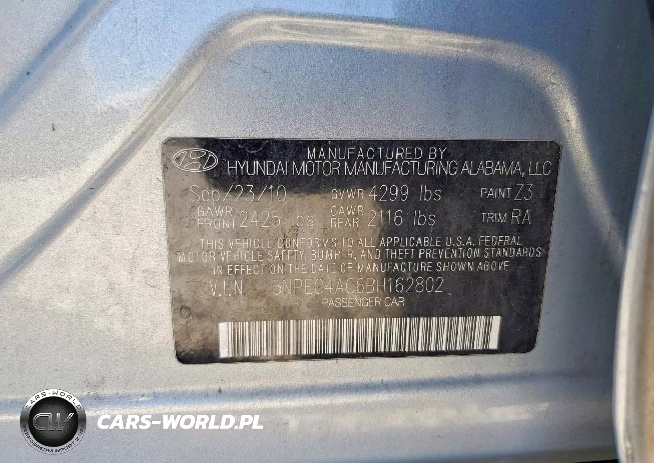 2011 Hyundai Sonata Limited VIN:5NPEC4AC6BH162802 - 12