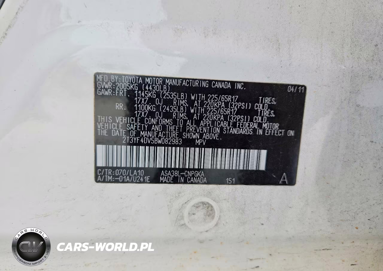 2011 Toyota Rav4 Limited VIN:2T3YF4DV5BW082983 - 13