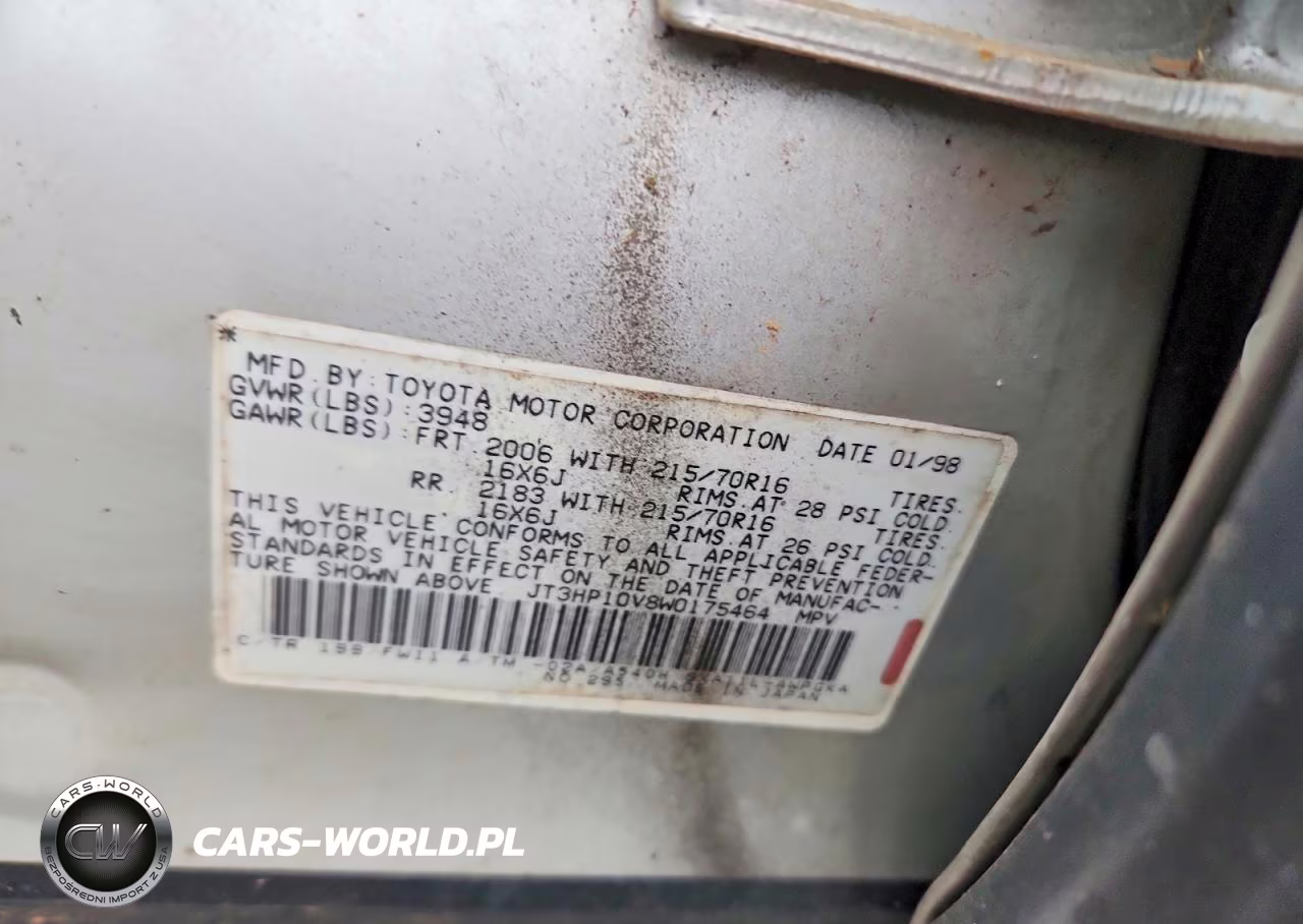 1998 Toyota Rav4 Base VIN:JT3HP10V8W0175464 - 12