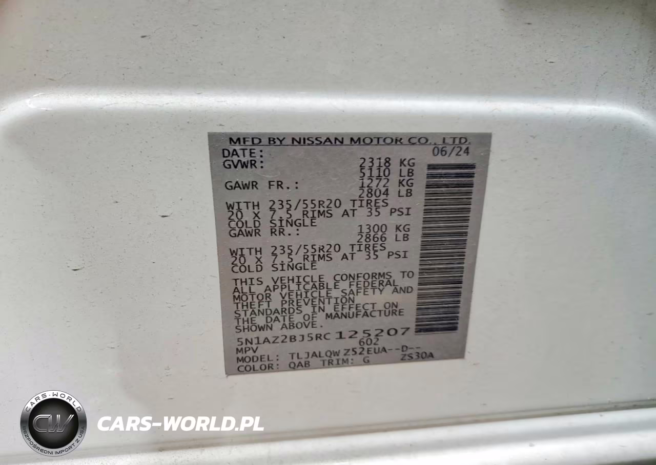 2024 Nissan Murano Sv VIN:5N1AZ2BJ5RC125207 - 14