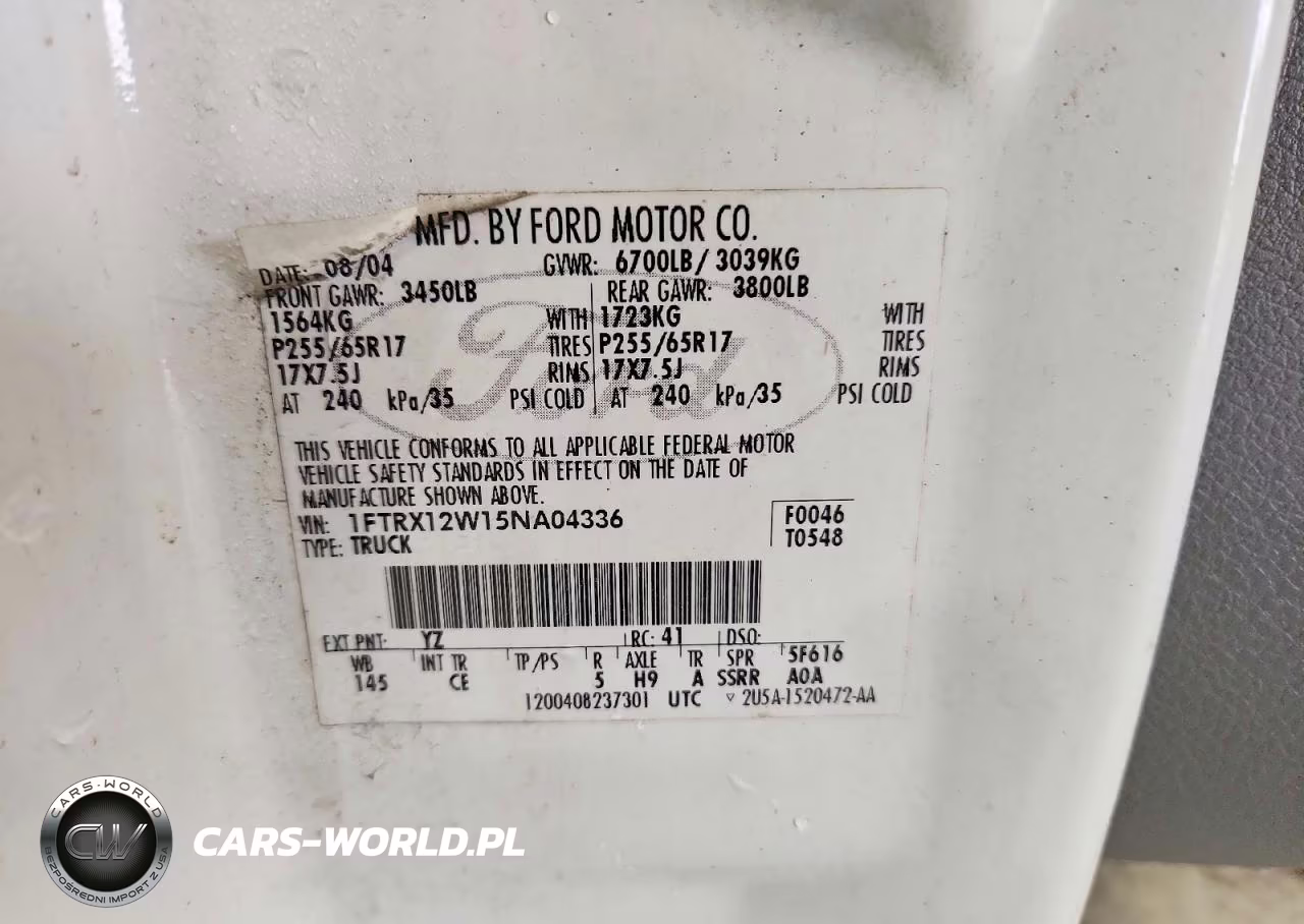 2005 Ford F150 VIN:1FTRX12W15NA04336 - 12