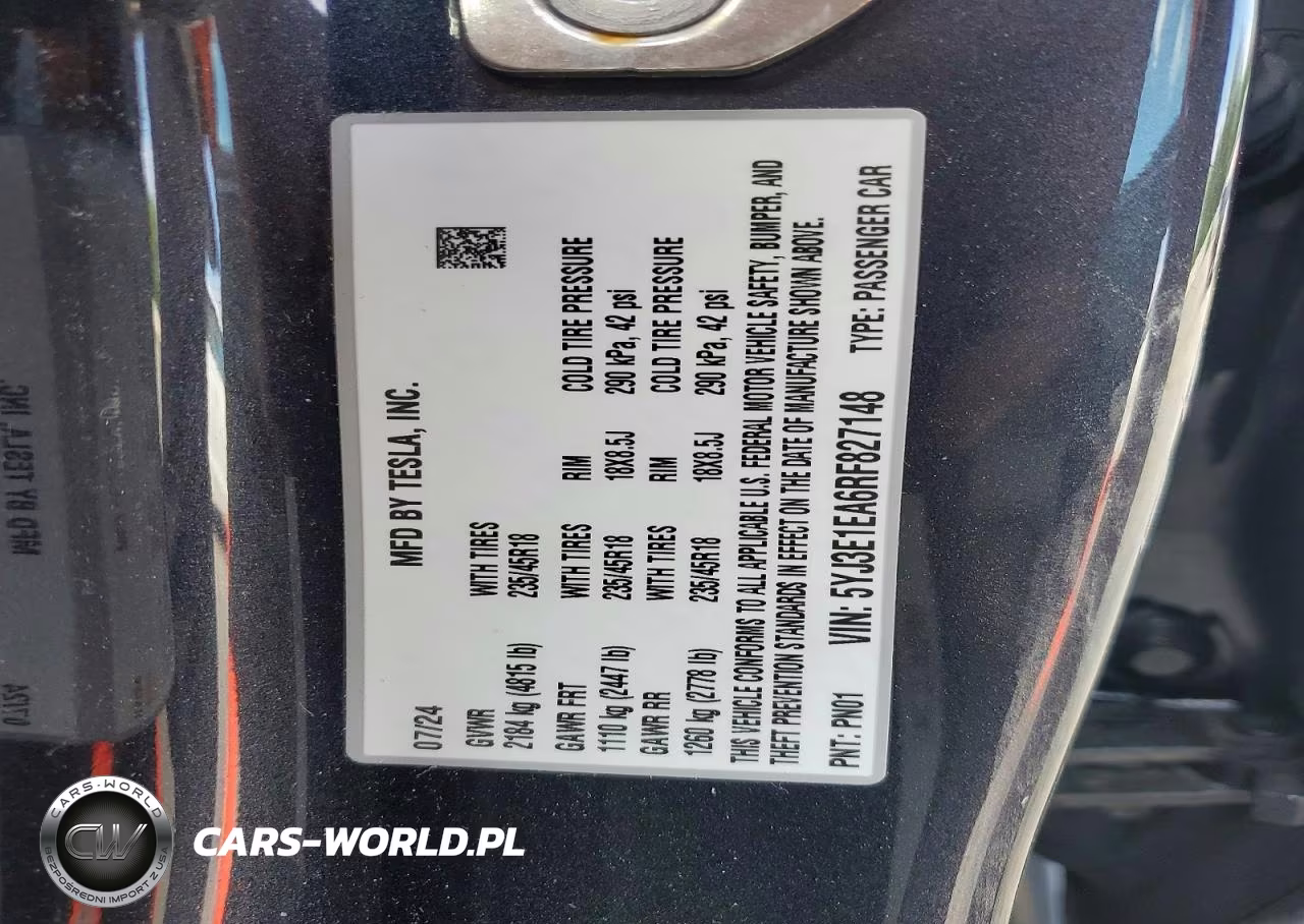 2024 Tesla Model 3 VIN:5YJ3E1EA6RF827148 - 12