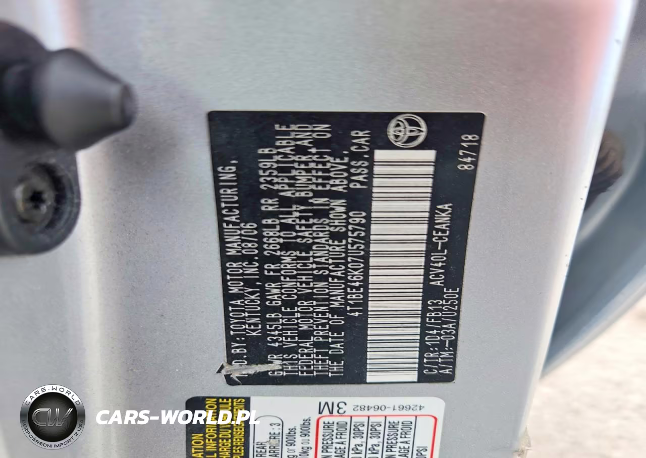 2007 Toyota Camry Le VIN:4T1BE46K07U575790 - 12