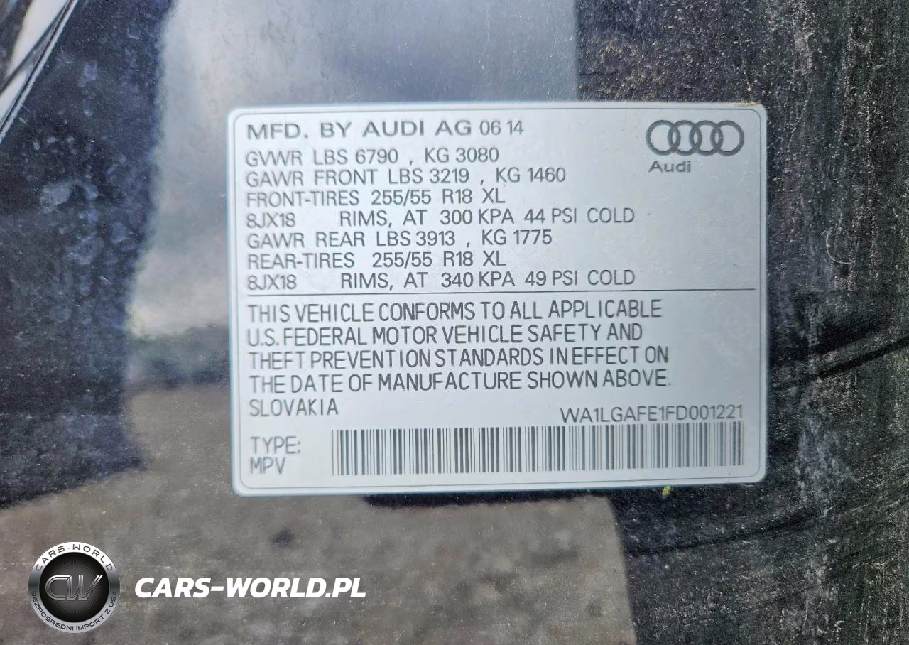 2015 Audi Q7 Premium Plus VIN:WA1LGAFE1FD001221 - 13