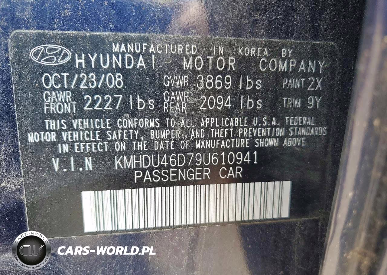 2009 Hyundai Elantra Se VIN:KMHDU46D79U610941 - 13