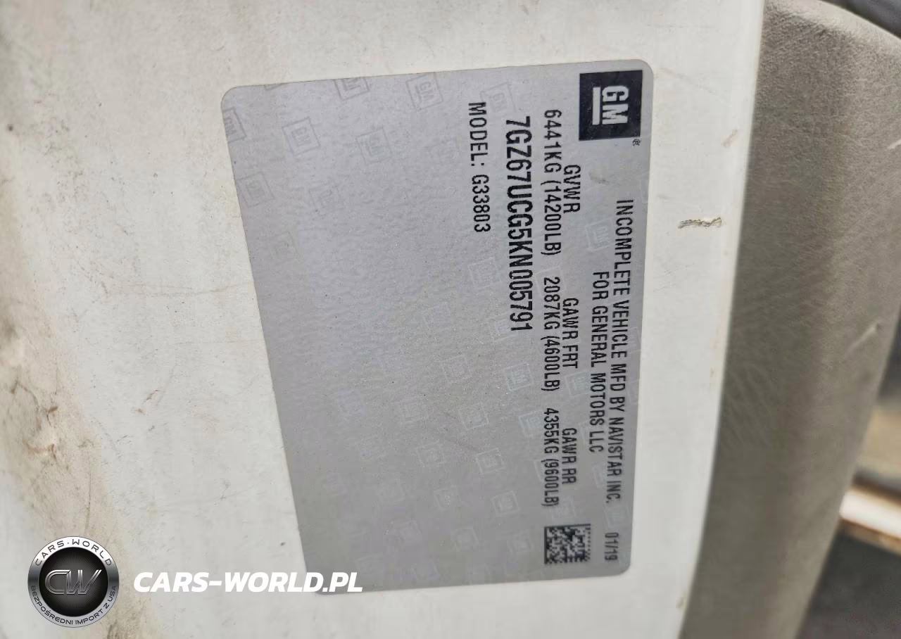 2019 GMC Savana Cut VIN:7GZ67UCG5KN005791 - 12