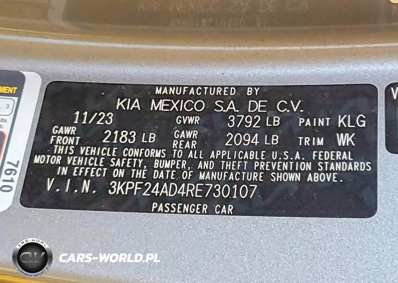 2024 Kia Forte Lxs VIN:3KPF24AD4RE730107 - 12