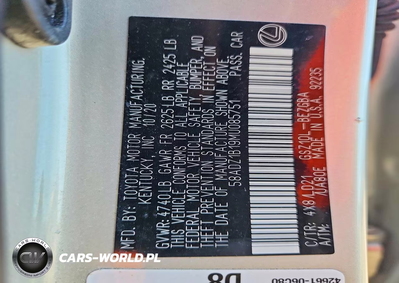 2021 Lexus Es 350 Base VIN:58ADZ1B19MU085751 - 13