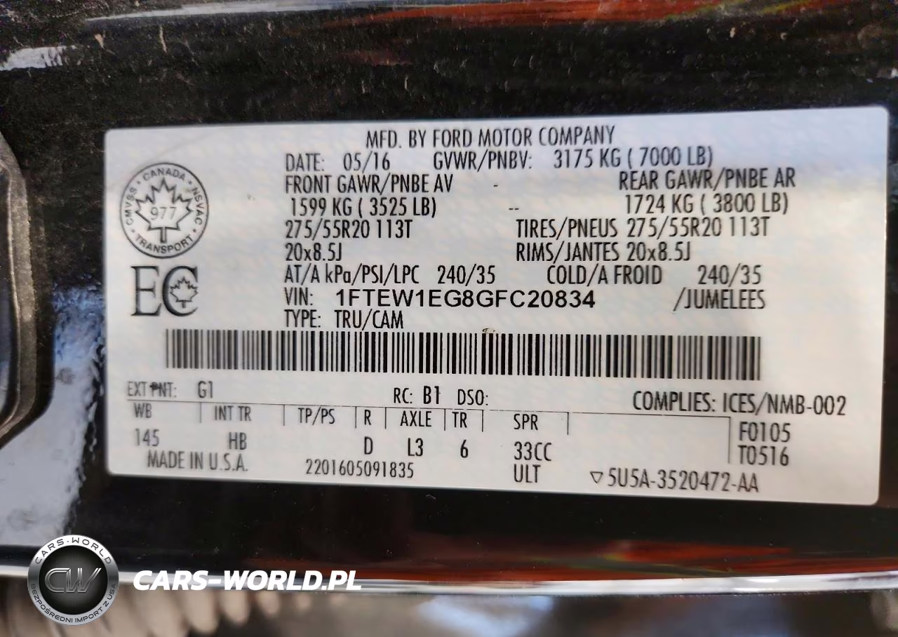 2016 Ford F150 Supercrew VIN:1FTEW1EG8GFC20834 - 12