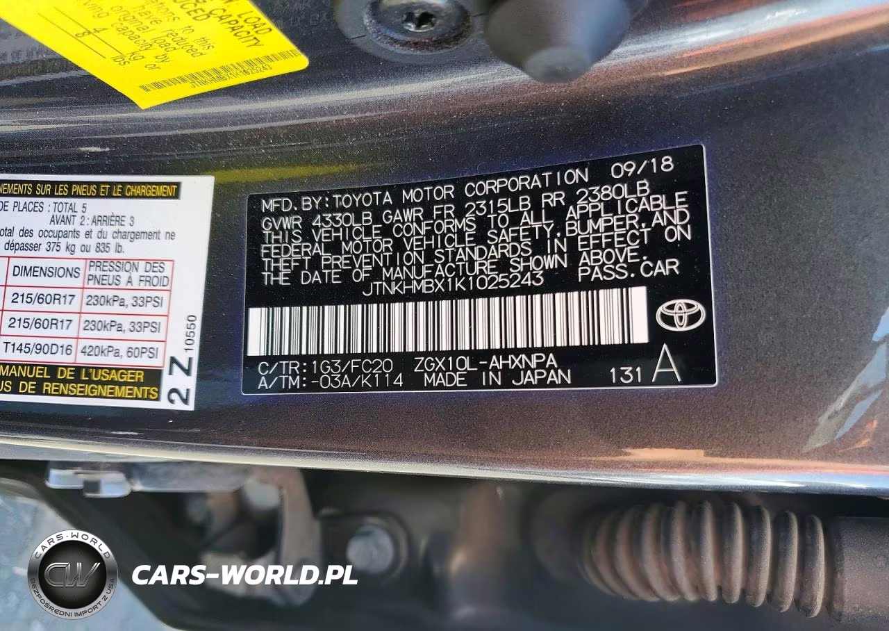 2019 Toyota C-Hr Le VIN:JTNKHMBX1K1025243 - 12